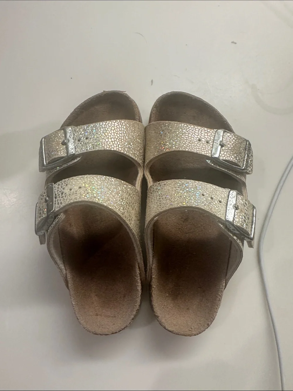 Birkenstock Kids Double-Buckle Glitter Sandals - Gold